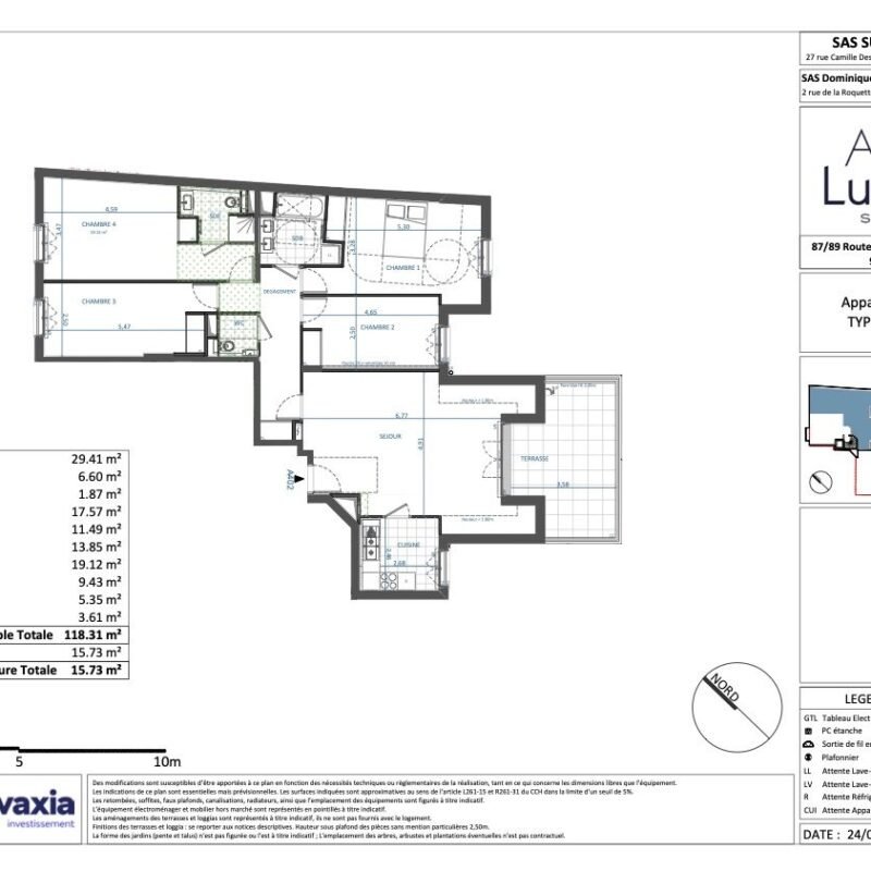 Appartement 5 pièces 118,31m² – Livraison Décembre 2024 à Suresnes (92150)