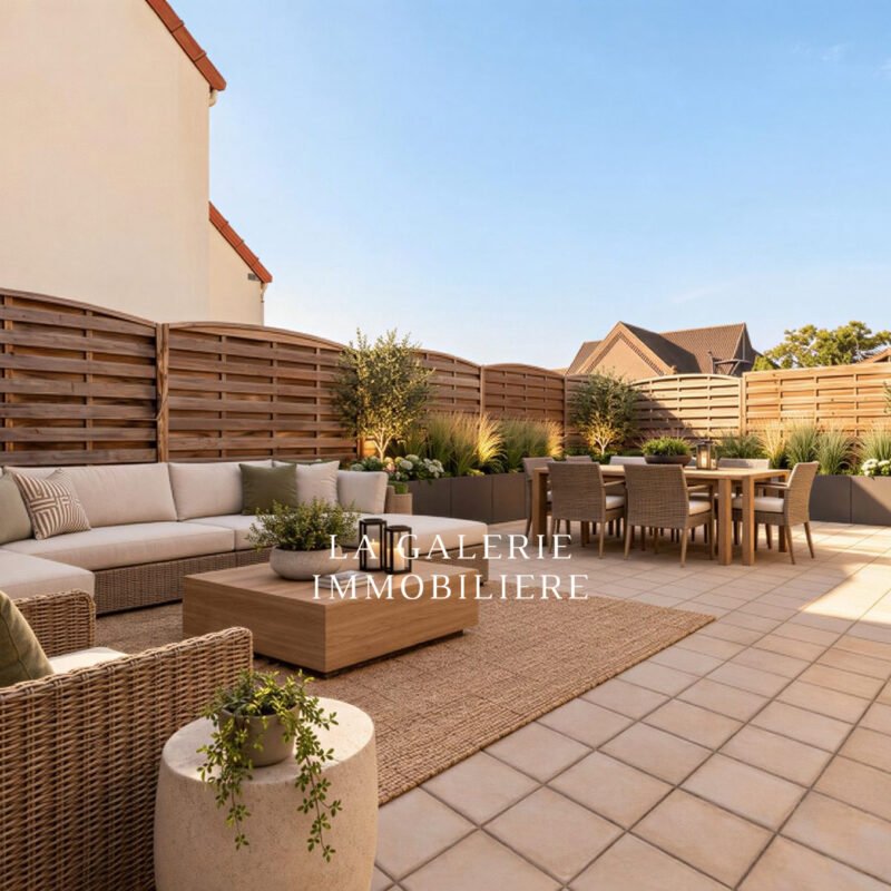 Maison climatisée 5p avec terrasse 50m2 -Garage 50m2 – Sous-sol total 40m2- École Henri Martin à Colombes (92700)